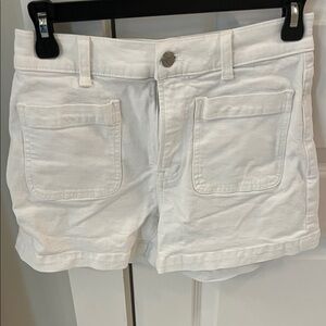 Madewell Patch pocket white denim shorts